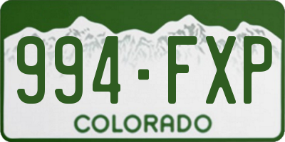 CO license plate 994FXP