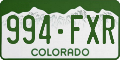 CO license plate 994FXR