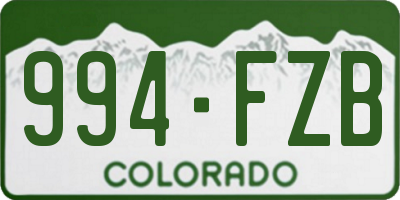 CO license plate 994FZB