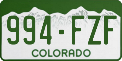 CO license plate 994FZF