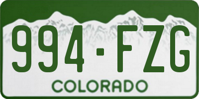 CO license plate 994FZG