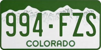 CO license plate 994FZS