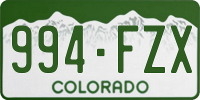 CO license plate 994FZX