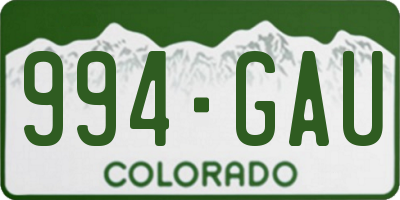 CO license plate 994GAU
