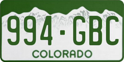 CO license plate 994GBC