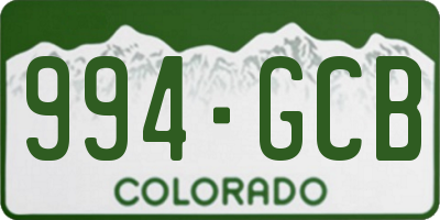 CO license plate 994GCB