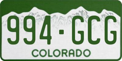 CO license plate 994GCG