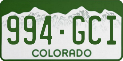 CO license plate 994GCI