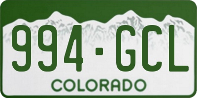 CO license plate 994GCL