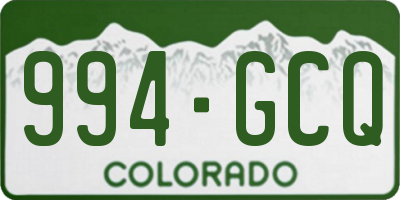 CO license plate 994GCQ