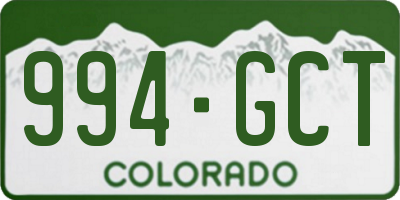 CO license plate 994GCT