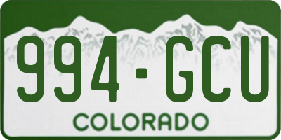 CO license plate 994GCU