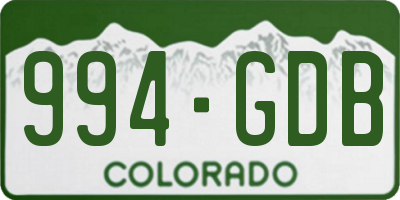 CO license plate 994GDB