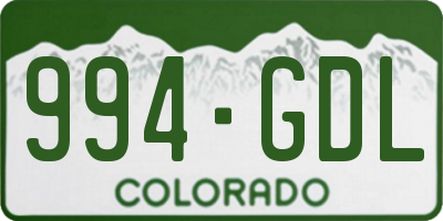 CO license plate 994GDL