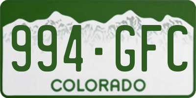 CO license plate 994GFC