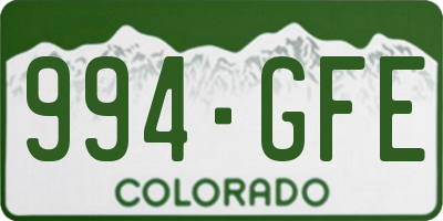 CO license plate 994GFE