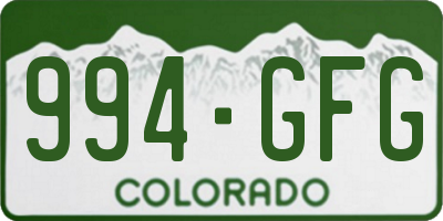 CO license plate 994GFG
