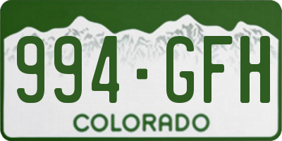 CO license plate 994GFH