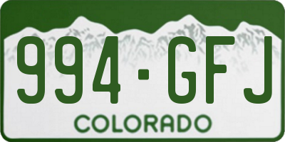 CO license plate 994GFJ