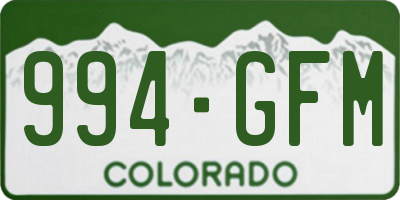 CO license plate 994GFM