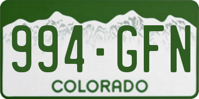 CO license plate 994GFN