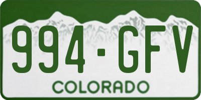 CO license plate 994GFV