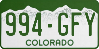 CO license plate 994GFY