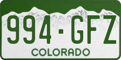 CO license plate 994GFZ