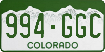 CO license plate 994GGC