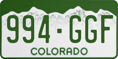 CO license plate 994GGF