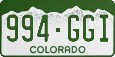 CO license plate 994GGI