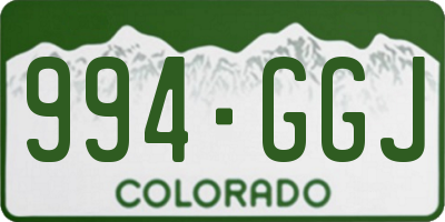 CO license plate 994GGJ