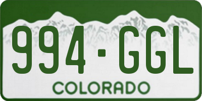 CO license plate 994GGL