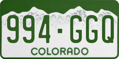 CO license plate 994GGQ