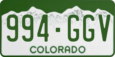 CO license plate 994GGV