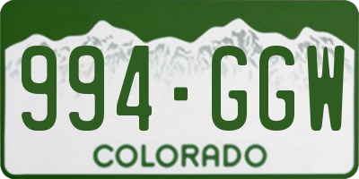 CO license plate 994GGW