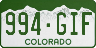 CO license plate 994GIF
