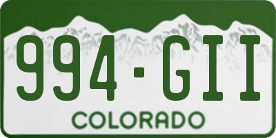 CO license plate 994GII