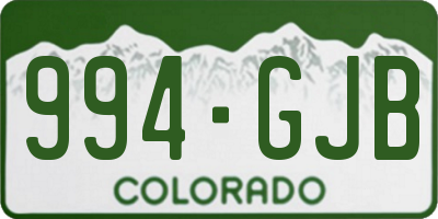 CO license plate 994GJB