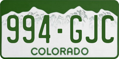 CO license plate 994GJC