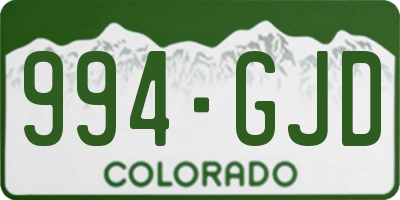 CO license plate 994GJD