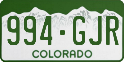 CO license plate 994GJR