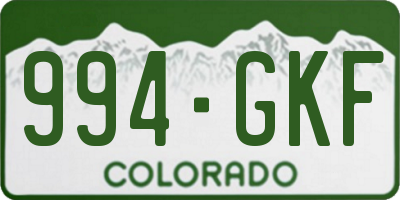 CO license plate 994GKF