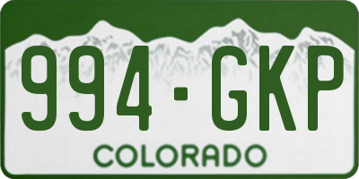 CO license plate 994GKP