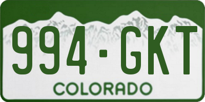 CO license plate 994GKT