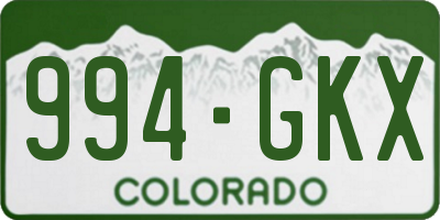 CO license plate 994GKX