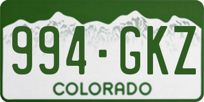 CO license plate 994GKZ