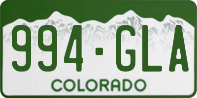 CO license plate 994GLA