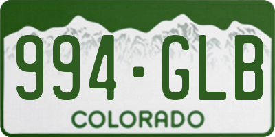 CO license plate 994GLB
