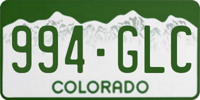 CO license plate 994GLC